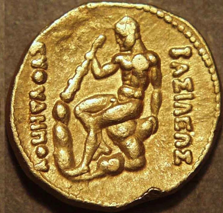 Euthydemos I Gold stater, c. 230-220 BCE reverse