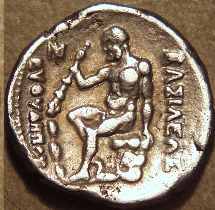 Euthydemos I Silver drachm, c. 230-220 BCE reverse