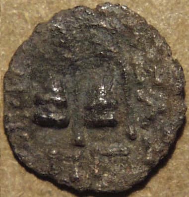 Bactria: Eucratides I, Bronze octuple - Copper reverse