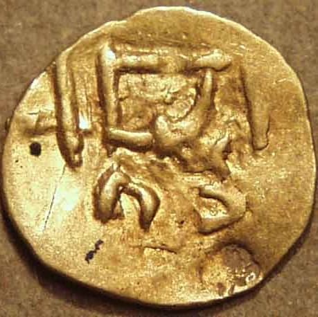 Series 1: Bhanudeva II? gold fanam reverse