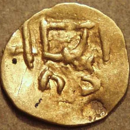Series 1: Bhanudeva II? gold fanam reverse