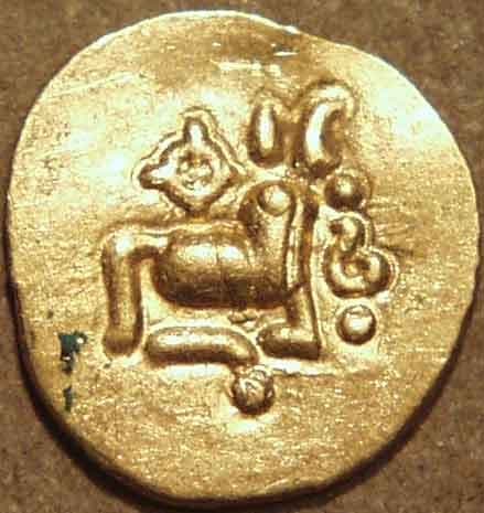 Series 5: Bhanudeva IV? gold fanam obverse
