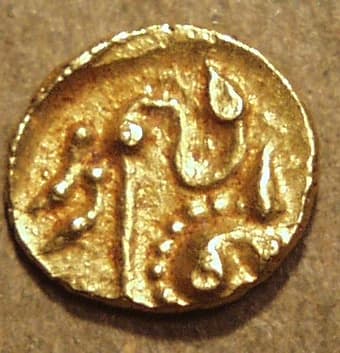 Anonymous gold fanam reverse