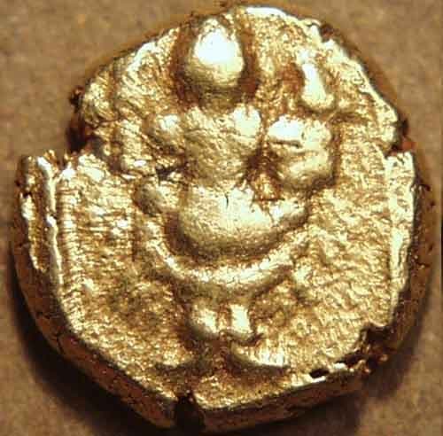 Venkata Raya III gold pagoda and half pagoda obverse