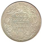 One Rupee (Queen Victoria Empress) reverse