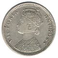 One Fourth Rupee (Queen Victoria Empress) obverse