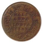 Half Anna (Queen Victoria, Mature Bust) reverse