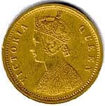 One Mohur (Queen Victoria, Mature Bust) obverse