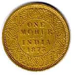 One Mohur (Queen Victoria, Mature Bust) reverse