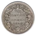 One Fourth Rupee (Queen Victoria, Mature Bust) reverse