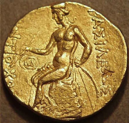 Antiochos I Gold stater, c. 270 BCE reverse