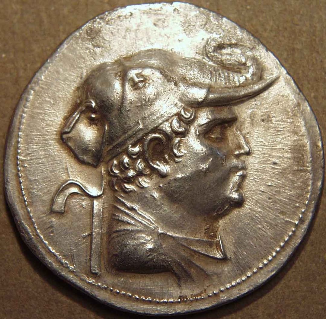 Demetrios I Silver tetradrachm, c. 200-185 BCE obverse
