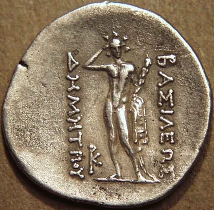 Demetrios I Silver obol, c. 200-185 BCE reverse