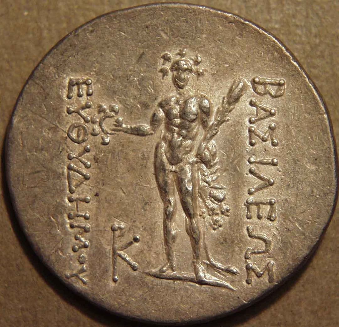 Euthydemos II Silver tetradrachm, c. 185-180 BCE reverse