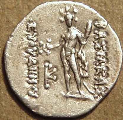 Euthydemos II Silver obol, c. 185-180 BCE reverse