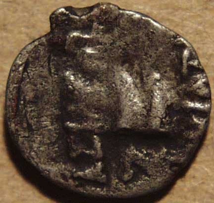 Bactria: Eucratides I, Silver obol reverse