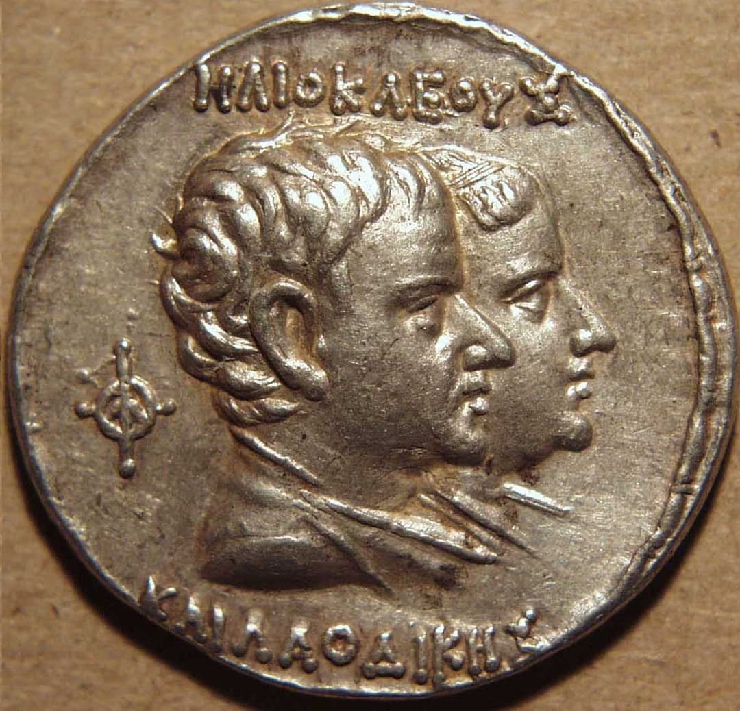 Bactria: Eucratides I, Silver tetradrachm, Pedigree spearthruster issue reverse