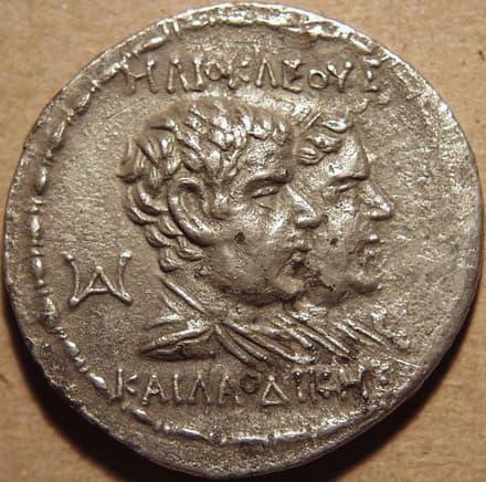Indo-Greek: Eucratides I, Silver drachm (Indian standard) reverse