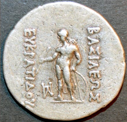 Bactria: Eucratides II, Silver tetradrachm reverse