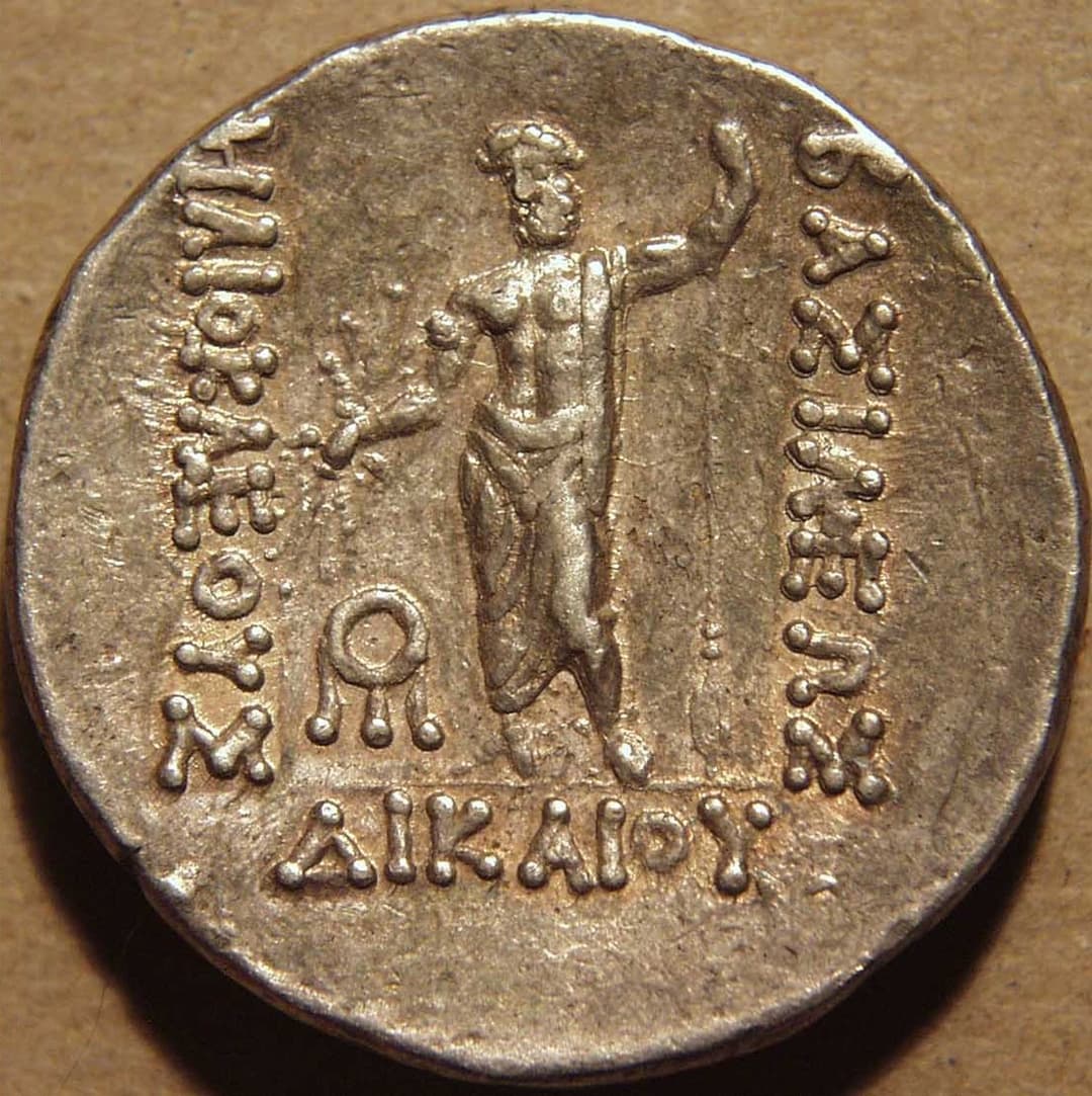 Bactria: Heliocles I, Silver tetradrachm reverse