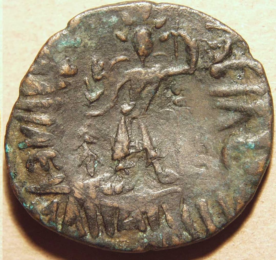 Scythian: Heliocles imitation, AE tetradrachm - Copper reverse