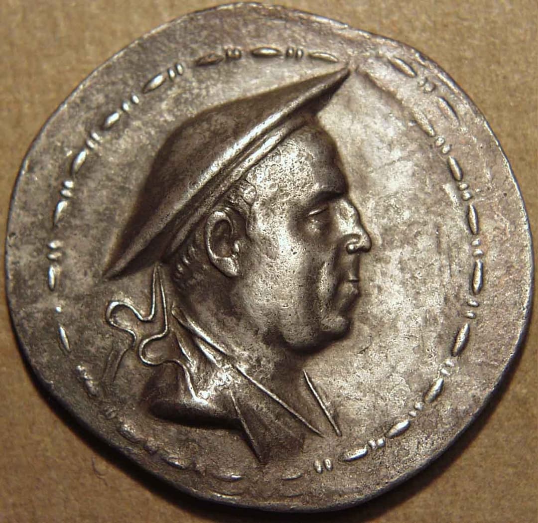 Bactria: Apollodotus I, Silver tetradrachm obverse