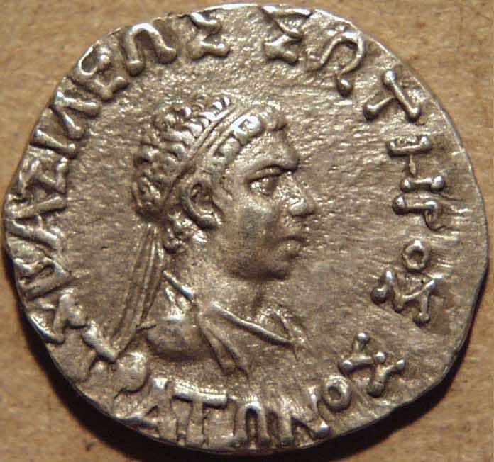 Strato I, Silver drachm obverse