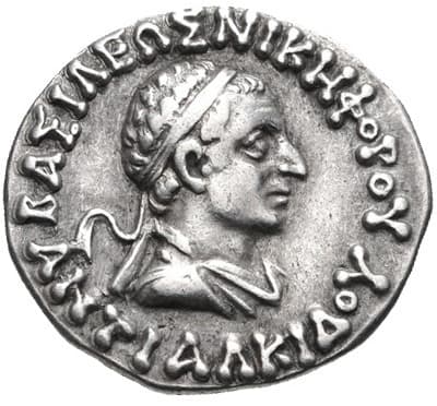 Antialcidas, Bronze Quadruple - Copper obverse
