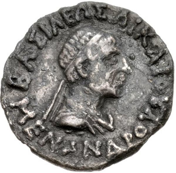 Menander II, Silver drachm obverse