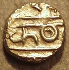 Kanthirava Narasa gold fanams reverse