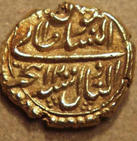 Tipu Sultan gold pagoda, Patan, AH 1200, RY 4 reverse