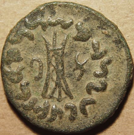 Apollodotus II, AE obol/octuple - Copper reverse