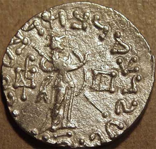 Azes, Silver tetradrachm, Athena reverse reverse