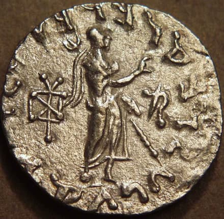 Azes, Silver tetradrachm, Zeus right reverse reverse