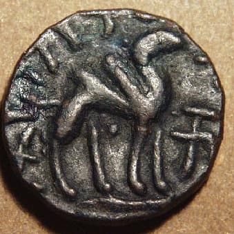 Kujula Kadphises AE tri-chalkon, Chach - Copper reverse