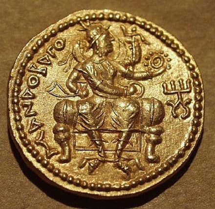 Kanishka I AE tetradrachm/unit, Oesho - Copper reverse
