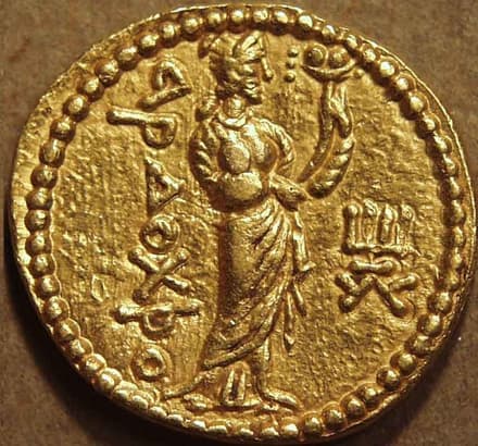 Huvishka Gold quarter dinar reverse
