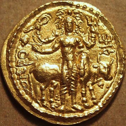 Vasudeva I Gold quarter dinar reverse