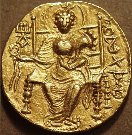 Kanishka III Vasudeva II Shaka Representative coin entries listed on catalog gallery page (Representative coin entries listed on Coi… - CI-DYN-B37-003 reverse
