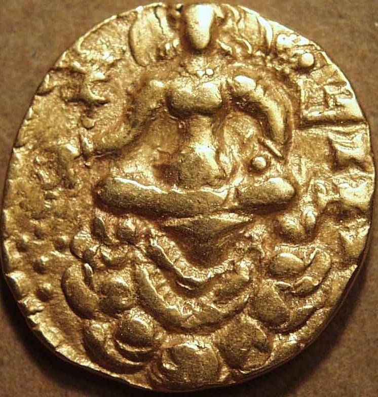 Chandragupta II Gold dinar, Couch type reverse