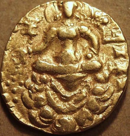 Chandragupta II Gold dinar, Couch type reverse