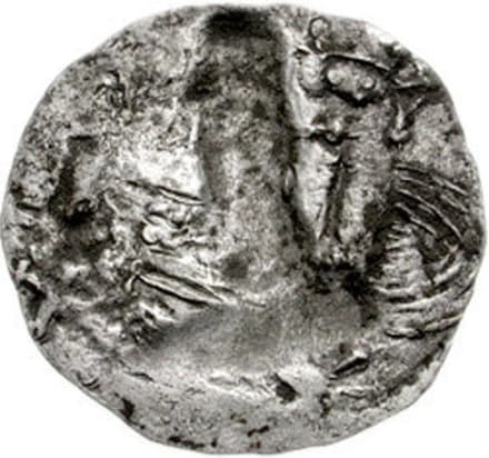 Mehama silver drachm, crude early style reverse