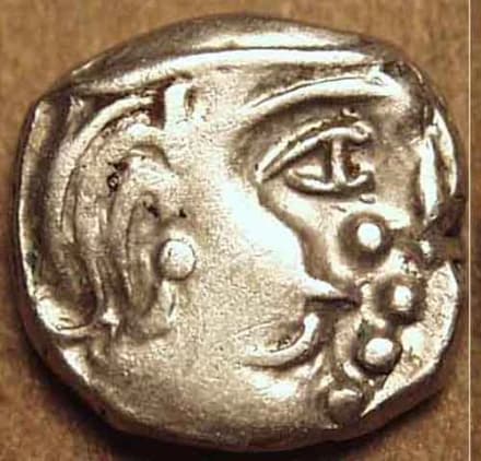 Krishnaraja silver rupaka or drachm obverse