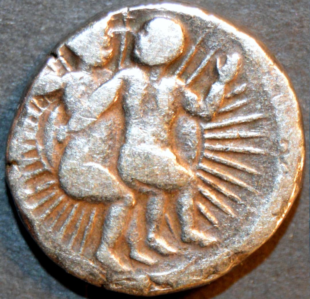 Jahangir Silver Zodiac rupee, Gemini, Ahmedabad obverse