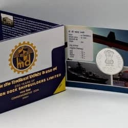 India Commemorative 250 Years of Mazagon Dock Shipbuilders limited obverse