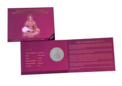 India Commemorative Birth Centenary of Acharya Shri Vidyanand Ji Maharaj | Rs. 100 Proof Coin reverse