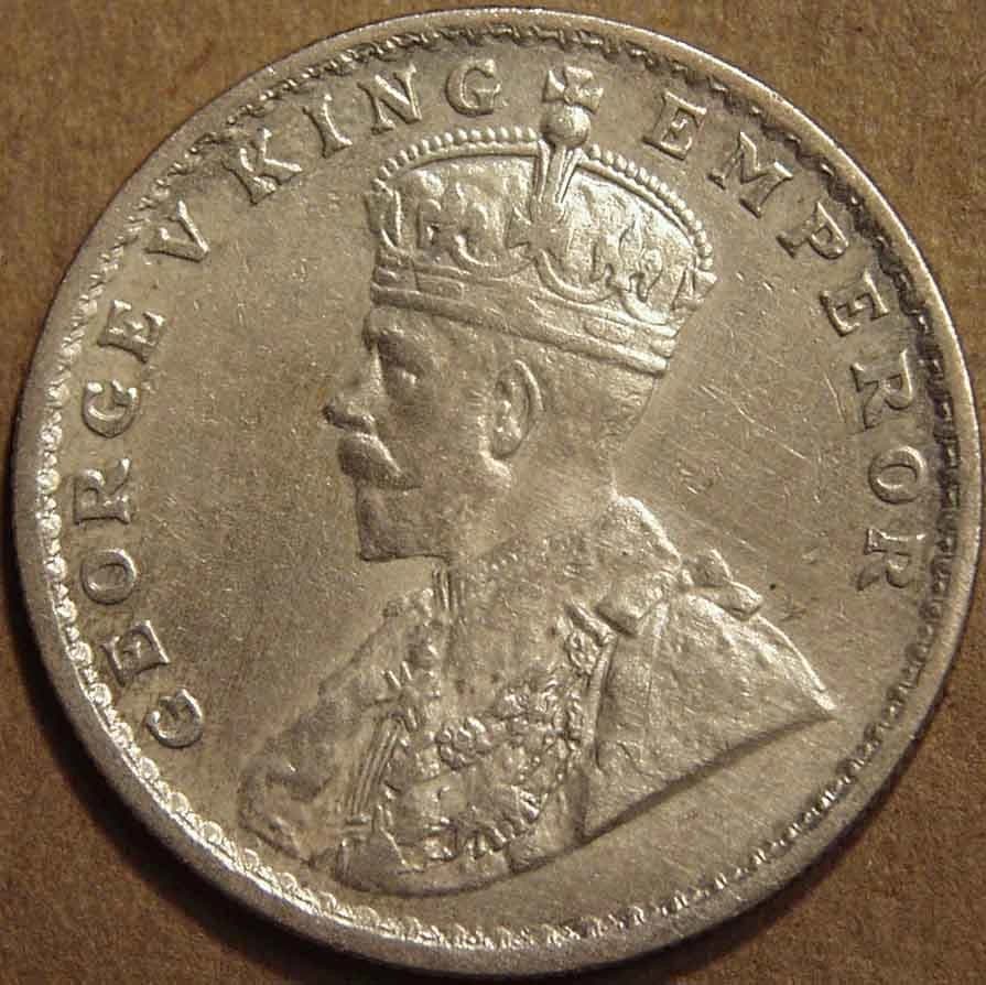 One Rupee (George V) obverse