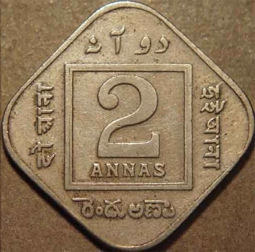 Two Annas (George V - Major Design Change) reverse