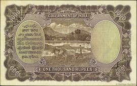 1000 Rupees - George V ND (1928) reverse