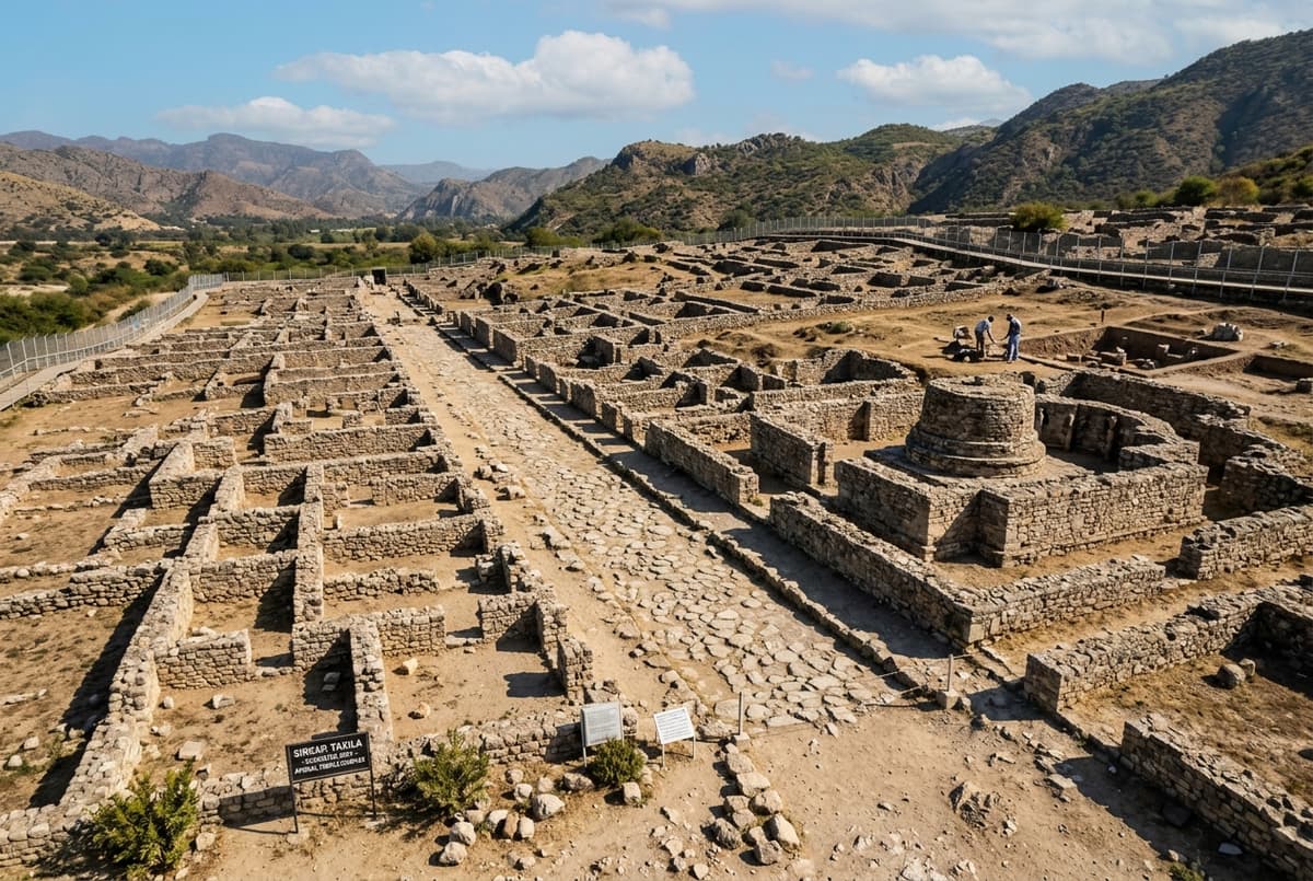 Ancient Sirkap archaeological ruins at Taxila
